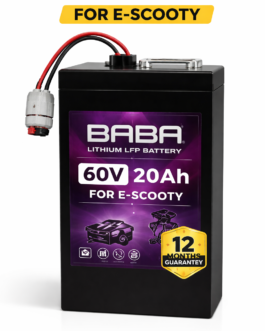 Lithium Battery 60V 20Ah for E-Scooty – 12 Months Guarantee