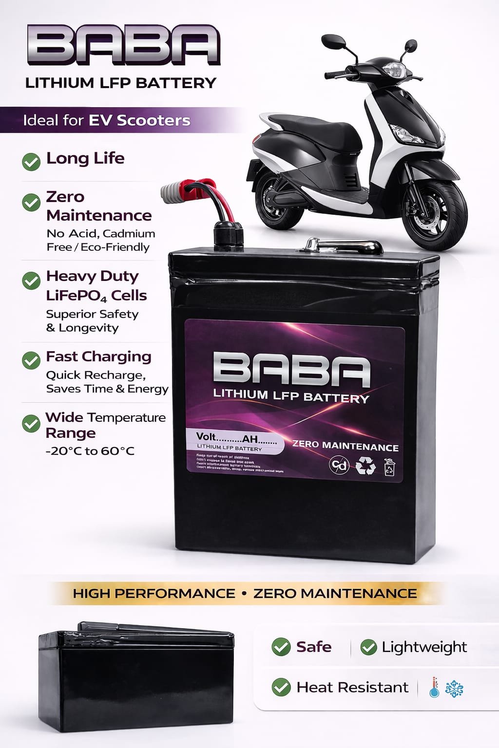 60 volt 30 ah lithium lfp electric scooty battery (12m warranty) - Image 2